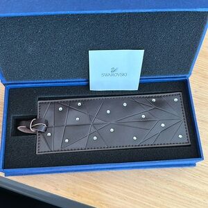 Swarovski leather tag